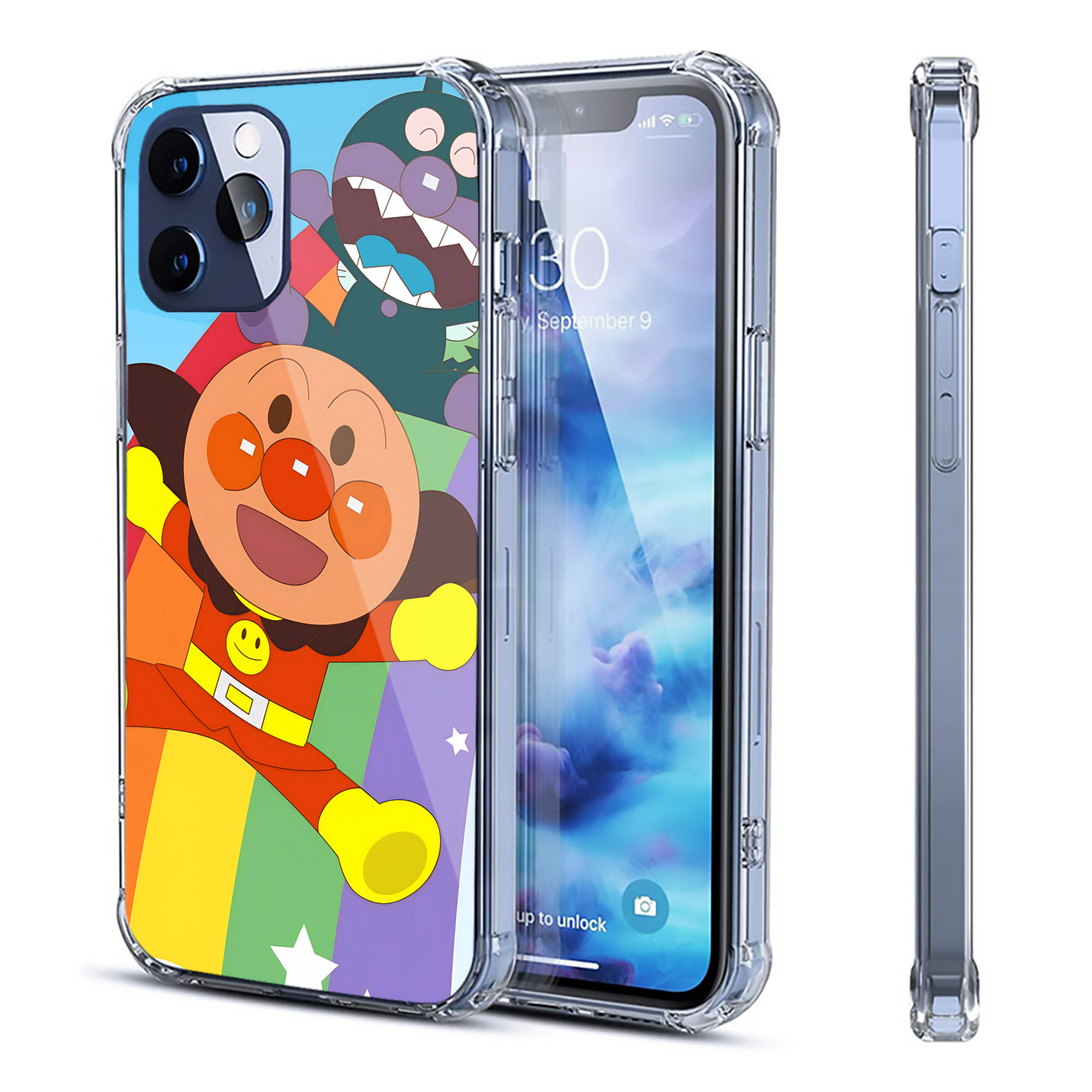 （画像用） アンパンマン Anpanman 【iPhone 12シリーズ対応】透明スマホケース（クリアソフトケース）